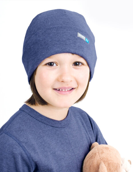 Mütze für Mädchen mit Neurodermitis - Jeansblau