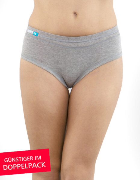 Silver coated briefs for ladies with atopic eczema - grey - pack of two 32/34
