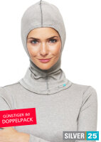 Balaclava for women with neurodermatitis - grey - pack of two Größe 2 (44-52)