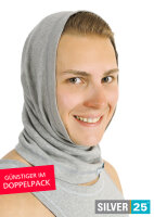 Loop scarf for men with neurodermatitis - grey - pack of two one size