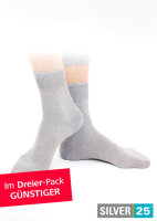Socken für Herren mit Diabetes und Neurodermitis - grau - Dreierpack 43-46