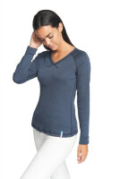 Long-sleeved raglan shirt for women with neurodermatitis...