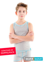 EMF Protection Boys Tank Top - beige - Pack of two 134/140