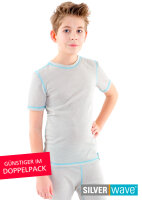 Strahlenschutz Shirt kurzarm für Jungen - beige - Doppelpack 98/104