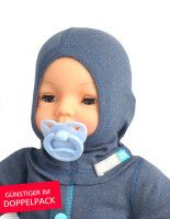 Schalmütze für Babys und Kleinkinder mit Neurodermitis - Jeansblau - Doppelpack