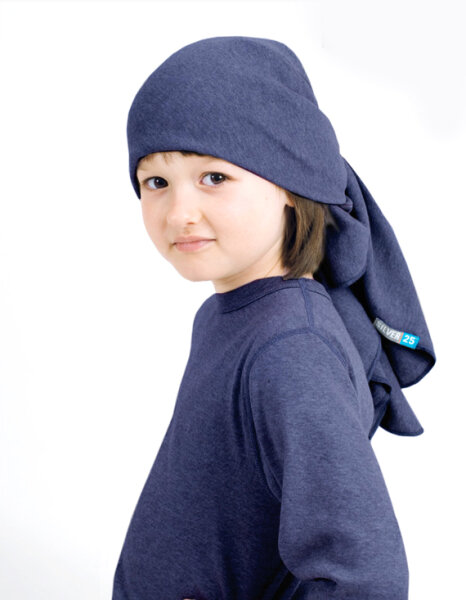 Head scarf for girls with neurodermatitis - jeans blue one size