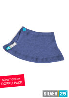 Silver25-Schalkragen - Silberwäsche für Mädchen mit Neurodermitis - Jeansblau - Doppelpack Größe 1 (98-164)