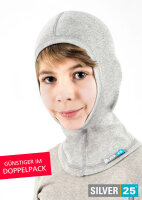 Schalmütze für Jungen mit Neurodermitis - grau - Doppelpack Gr. 1 (122 bis 140)