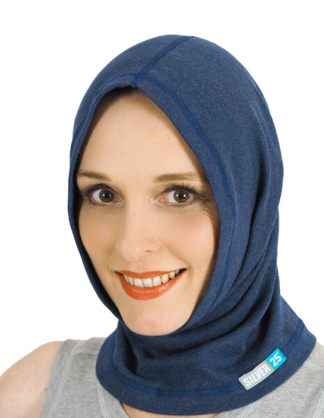 Loop scarf for women with neurodermatitis - blue