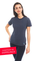 Kurzarmshirt Basic - Silberwäsche für Damen mit Neurodermitis  - blau - Doppelpack 48/50