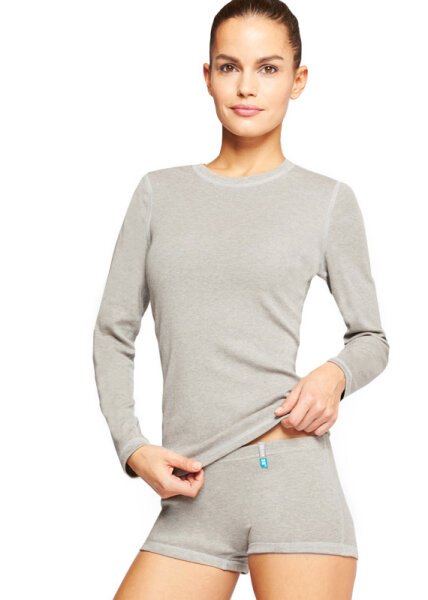Long-sleeved basic shirt for women with neurodermatitis - grey 36/38