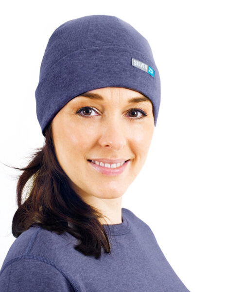Mütze für Damen - Neurodermitis - Jeansblau Größe 1 (36-42)