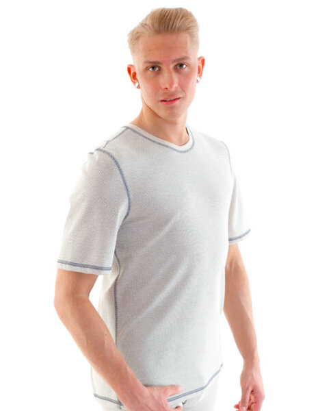 EMF Protection Mens Short-sleeved Shirt - beige