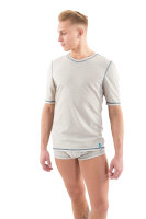 EMF Protection Mens Short-sleeved Shirt - beige 54/56