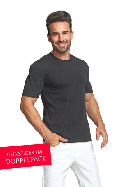 Strahlenschutz Basic Kurzarm-Shirt für Herren - schwarz - Doppelpack