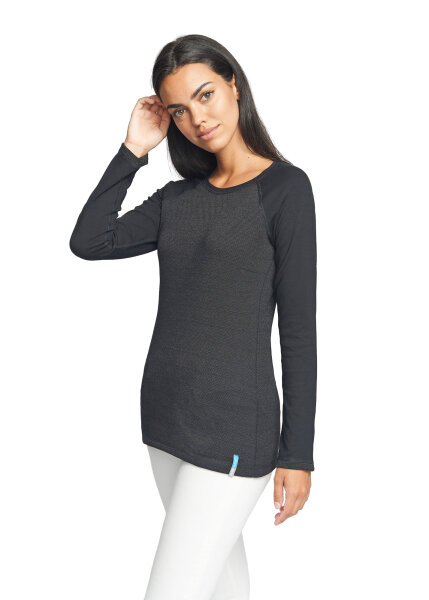 Strahlenschutz Basic Langarm-Shirt für Damen - schwarz