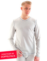 Strahlenschutz Basic Langarm-Shirt für Herren - beige - Doppelpack