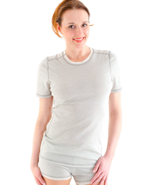 EMF Protection Womens Short-sleeved Shirt - beige 40/42