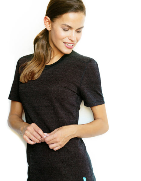 Abschirmkleidung Basic Kurzarm-Shirt für Damen - schwarz 40/42