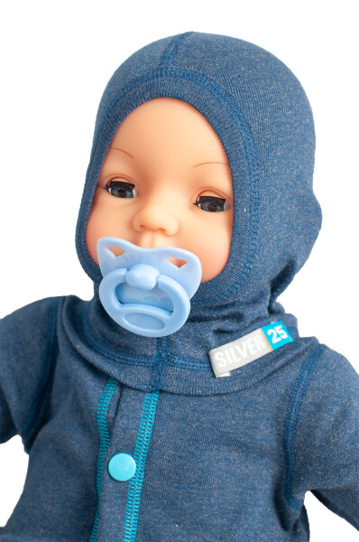 Balaclava for babies and kids with neurodermatitis - jeans blue Gr. 0 (86 bis 92)