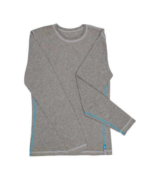 Long-sleeved shirt - silver-coated garments for girls with neurodermatitis - grey 110/116
