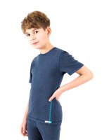 Kurzarmshirt für Jungen mit Neurodermitis - Jeansblau 146/152