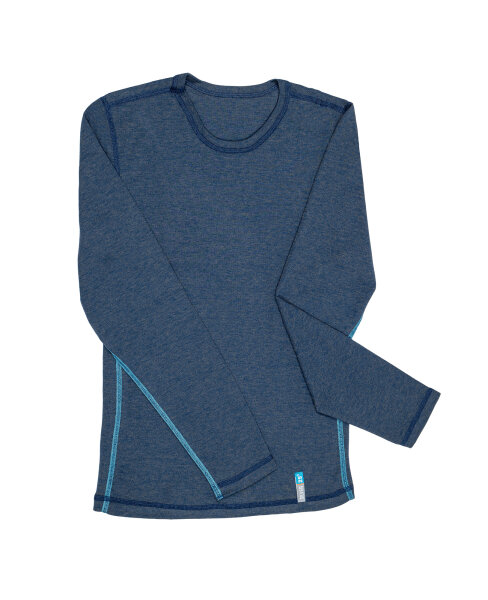 Long-sleeved shirt - silver-coated garments for boys with neurodermatitis - jeans blue 134/140