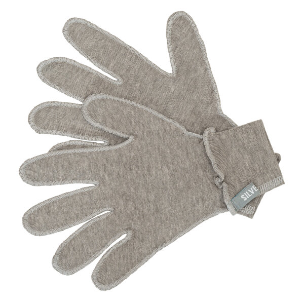 Gloves for girls with neurodermatitis - grey S (11 - 14 years)