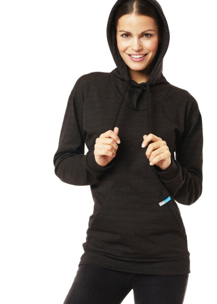 EMF Protection Womens Long-sleeved hooded Shirt - black 44/46