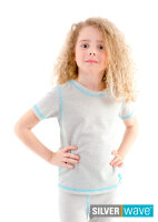 EMF Protection Girls Short-sleeved Shirt - beige 110/116