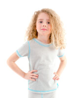 EMF Protection Girls Short-sleeved Shirt - beige 122/128