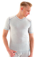 Strahlenschutz V-Neck Kurzarm-Shirt für Herren - beige