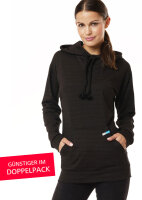 Strahlenschutz Langarm-Shirt mit Kapuze für Damen - schwarz - Doppelpack
