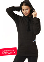 EMF Protection Womens Long-sleeved hooded Shirt - black - Pack of two