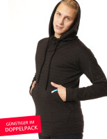 EMF Protection Mens Long-sleeved hooded Shirt - black - Pack of two