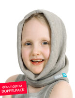 Loop scarf for girls with neurodermatitis - grey - pack...