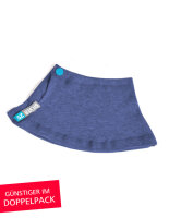 Silver25-Schalkragen - Silberwäsche für Mädchen mit Neurodermitis - Jeansblau - Doppelpack