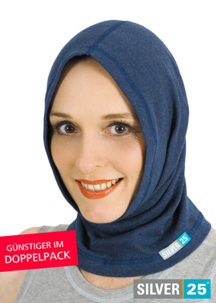 Loop-Schal für Damen mit Neurodermitis - blau - Doppelpack