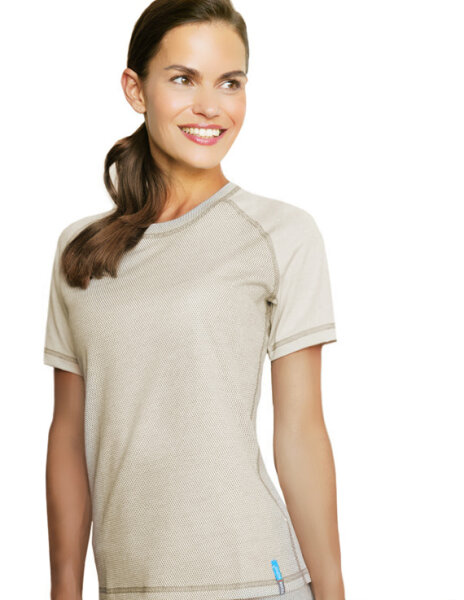 EMF Protection Womens Short-sleeved Raglan Shirt - beige