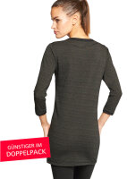 Strahlenschutz Langarm-Longshirt für Damen - schwarz - Doppelpack