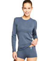 Langarmshirt Basic Silberwäsche für Damen mit Neurodermitis - Jeansblau