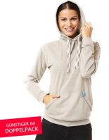 EMF Protection Womens Long-sleeved hooded Shirt - beige -...