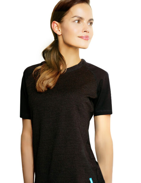 EMF Protection Womens Short-sleeved Raglan Shirt - black 48/50
