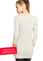 Strahlenschutz Langarm-Longshirt für Damen - beige - Doppelpack 40/42
