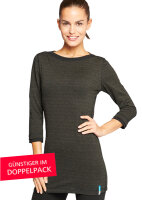 Strahlenschutz Langarm-Longshirt für Damen - schwarz - Doppelpack 44/46
